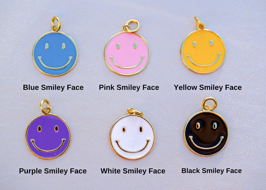 Colored Smiley Face Necklace