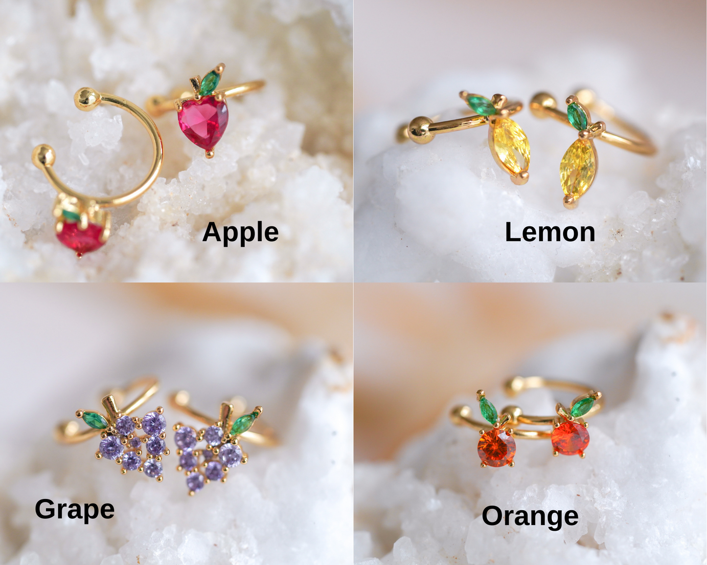 Fruit Crystal Ear Cuffs