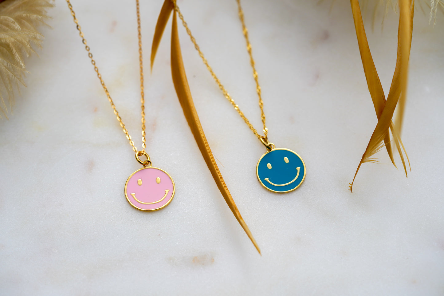 Colored Smiley Face Necklace