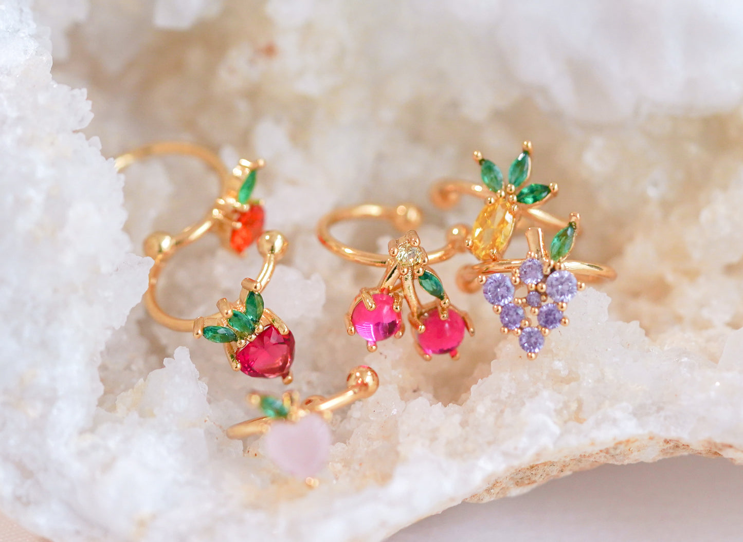 Fruit Crystal Ear Cuffs