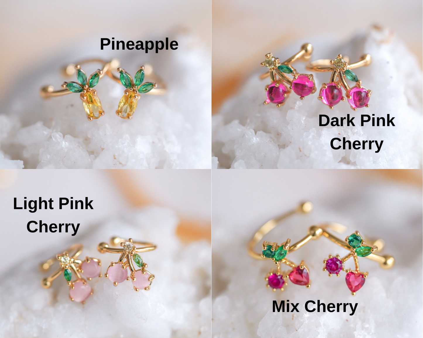 Fruit Crystal Ear Cuffs