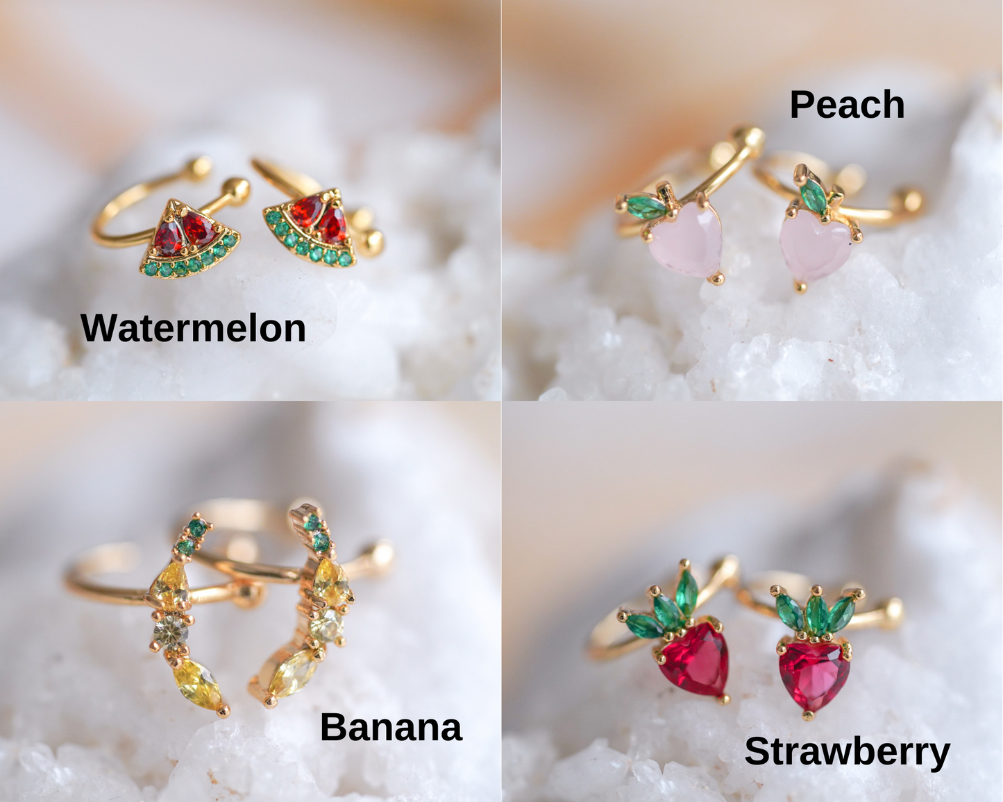 Fruit Crystal Ear Cuffs